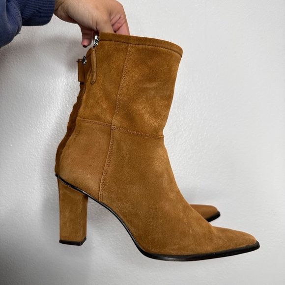 Zara Brown suede heel boots - Picture 2 of 6